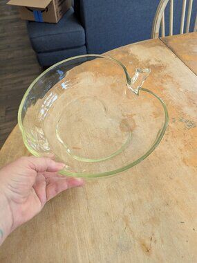 Vintage Hazel Atlas Clear Apple Orchard Large Serving Bowl